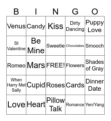 Valentine Bingo is for Lovers Bingo Card