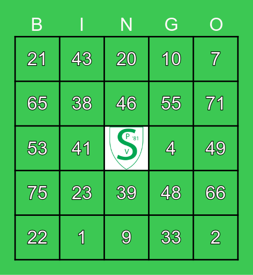SPV '81 bestaat 40 jaar! Bingo Card