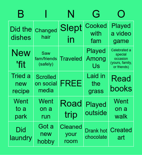 ~*Back from Spring Break BINGO!*~ Bingo Card