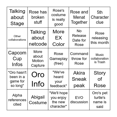 Spring Update Bingo Card