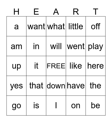 VALENTINE'S DAY BINGO Card