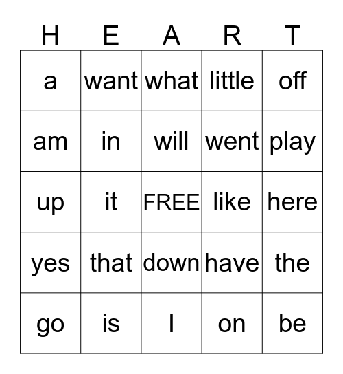 VALENTINE'S DAY BINGO Card