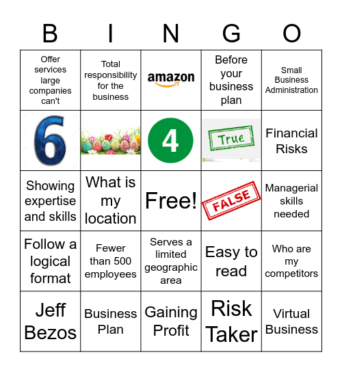 Business Bingo - Unit 5 Bingo Card