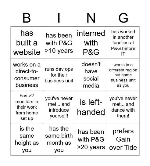 Marketing Technology Summit Bingo - Find someone who... Bingo Card