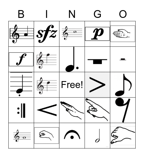 Choir Bingo Card