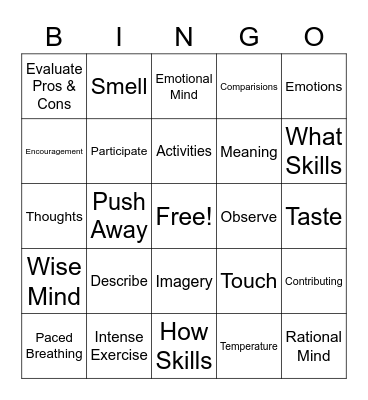 DBT BINGO Card