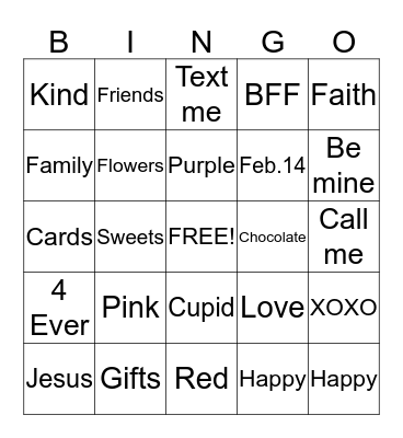 A-3 Valentine  Bingo Card