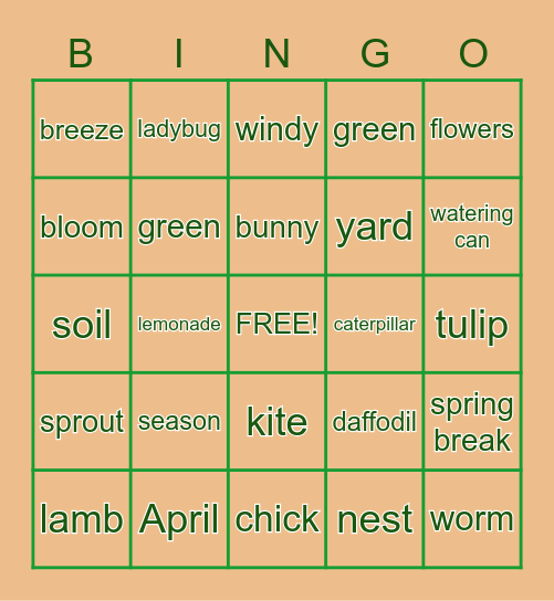 SPRING  BINGO Card