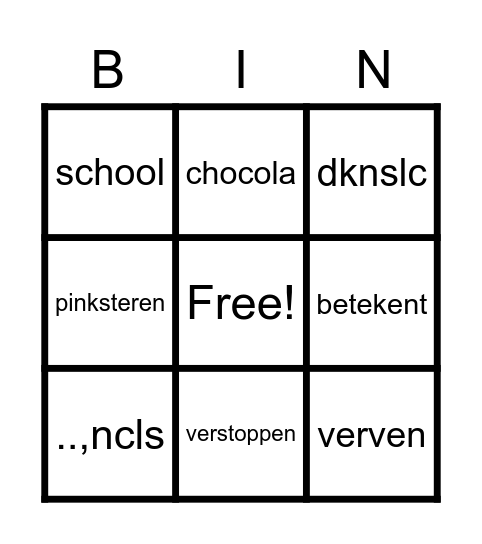 Paas bingo! Bingo Card