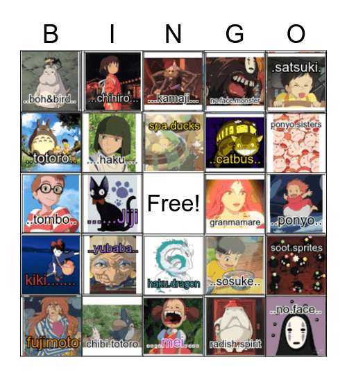 Ghibli bingo 2 Bingo Card