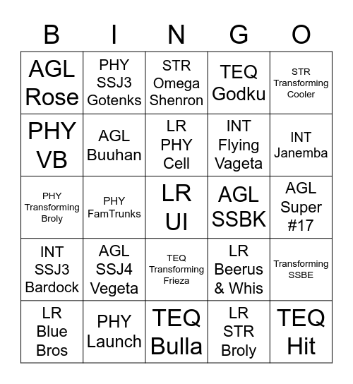 NigNog Bingo Card