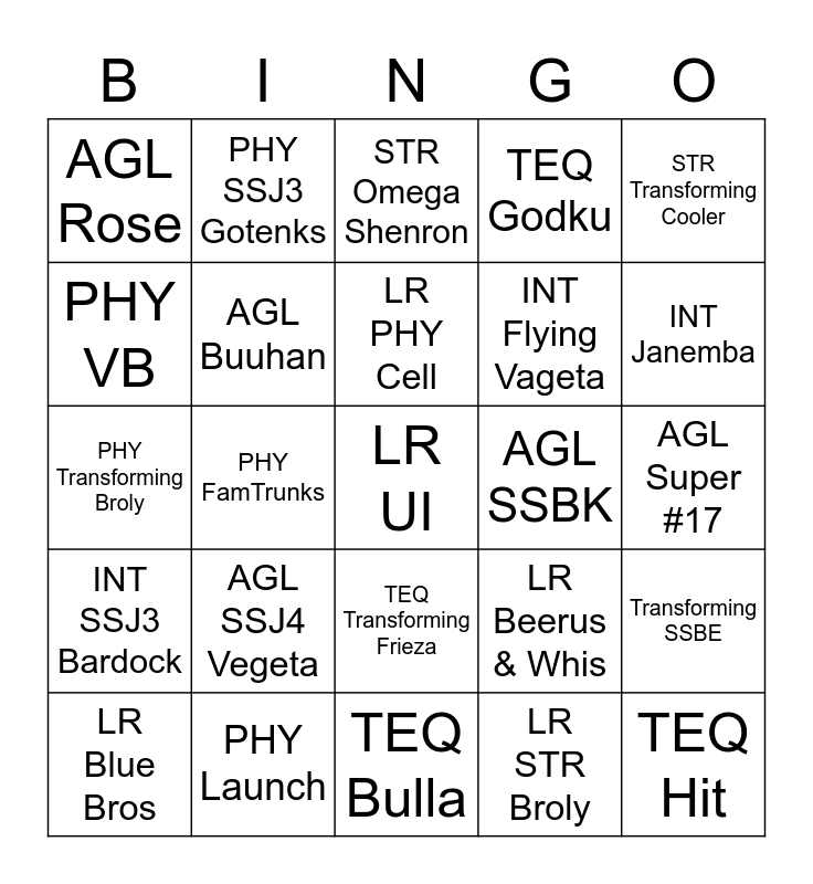 NigNog Bingo Card