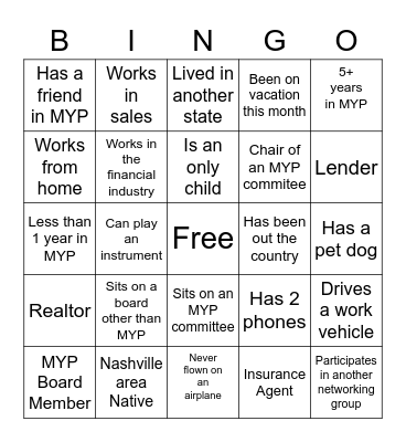 MYP Bingo Card