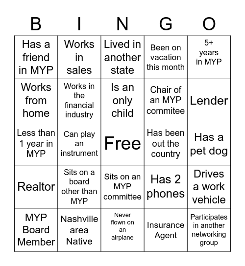 MYP Bingo Card
