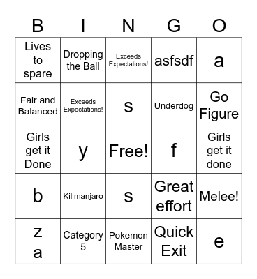 Lol Bingo Card