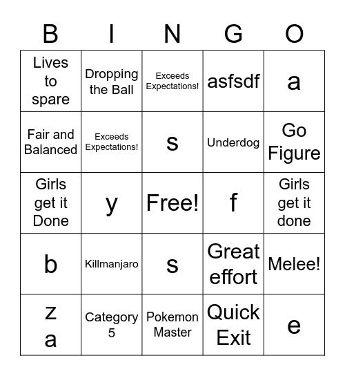 Lol Bingo Card