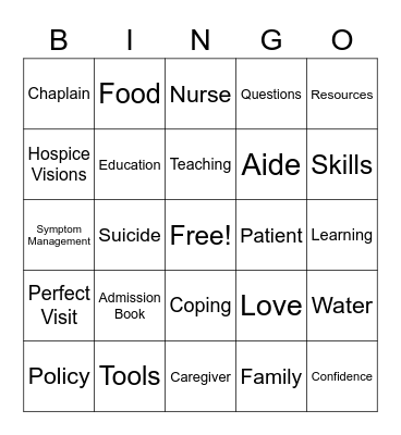 Policy Bingo Card