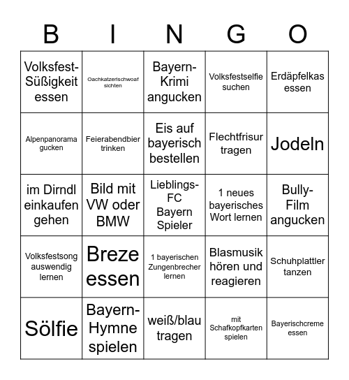 Bayern-Bingo Card