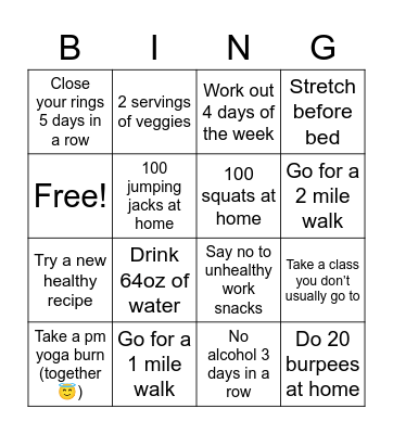 April Motivation Bingo Card