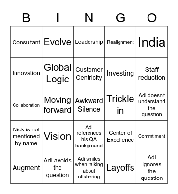 RIP Nicky B Bingo Card