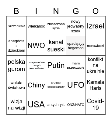 Szur Bingo Card