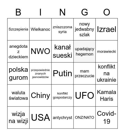 Szur Bingo Card