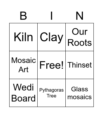 Mosaic Art Bingo Card