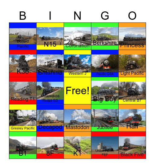 Preserved Steamers around North America and Great Britain Bingo Card