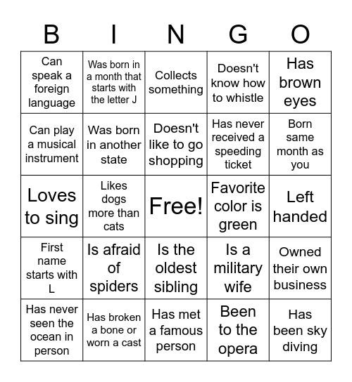 Hessler Heights Bingo Card