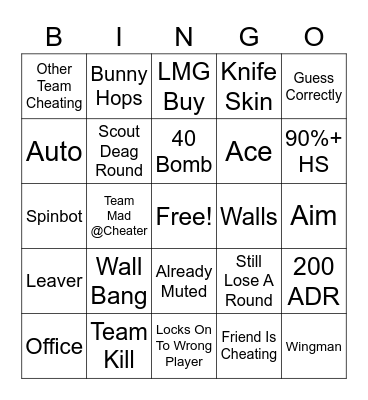 CSGO Overwatch Bingo Card