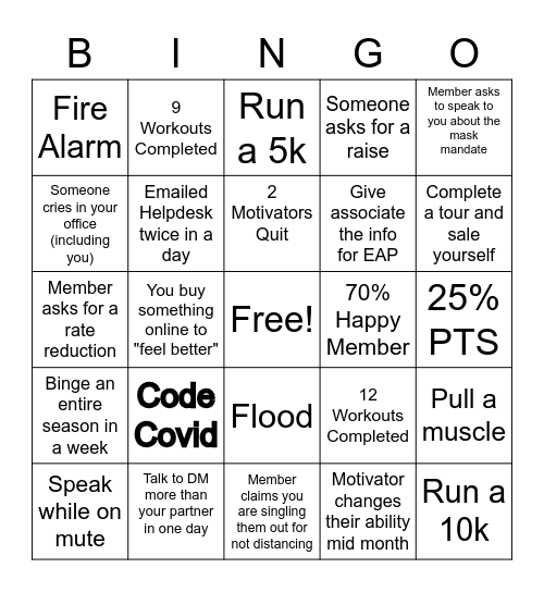 GoodLife April Bingo Card