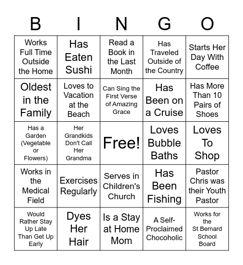 Better Together Bingo Card