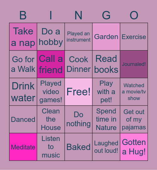 Self-Care Bingo! Have/Did I...? Bingo Card