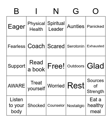 Wellness BINGO Card