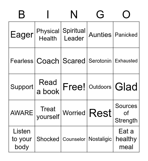 Wellness BINGO Card
