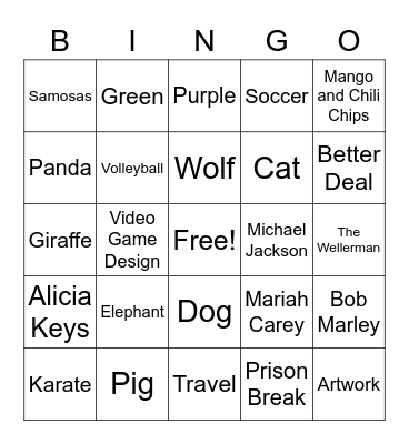Find Someone Who - Favourite Edition Bingo Card