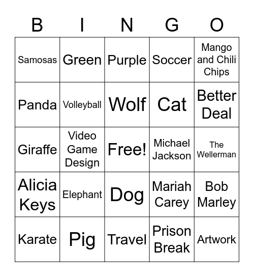 Find Someone Who - Favourite Edition Bingo Card
