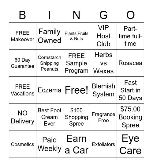 L'BRI BINGO Card