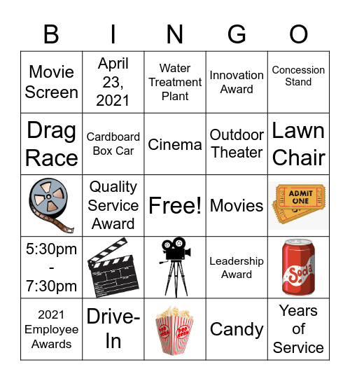 Drive-In Bingo Card