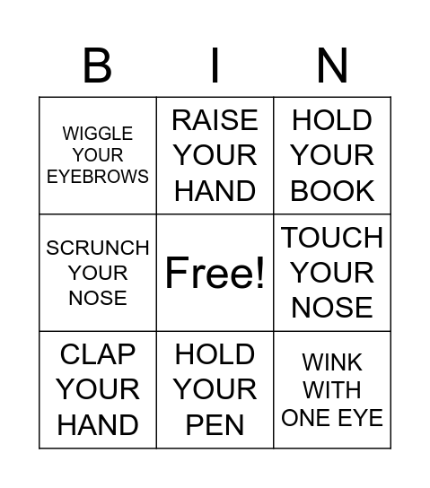 CAN YOU? Bingo Card