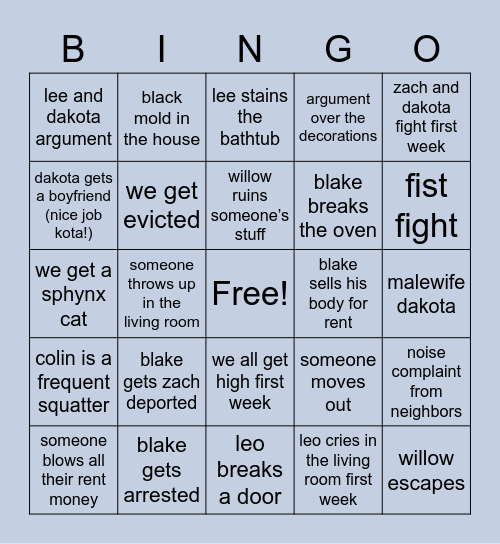 Family Gc Bingo Card