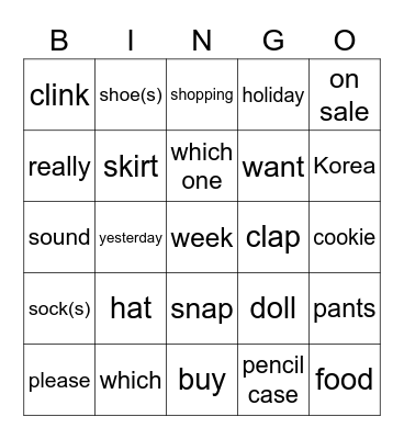Lesson.6 Bingo Card