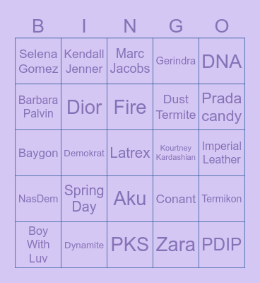 🌈 Jiyoungie's 🌈 Bingo Card