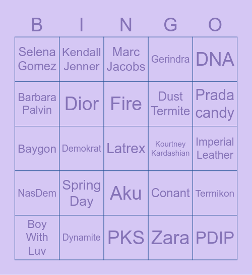 🌈 Jiyoungie's 🌈 Bingo Card