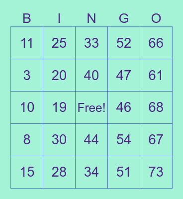 CHERRYS THE LOVE Bingo Card