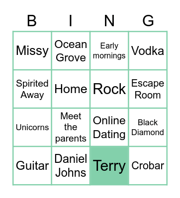 Tessapalooza Bingo Card