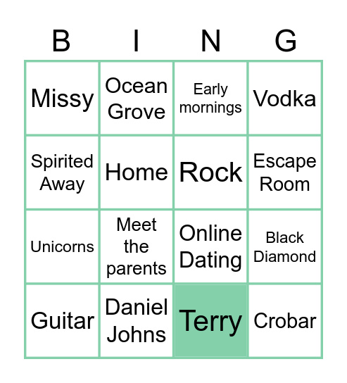 Tessapalooza Bingo Card