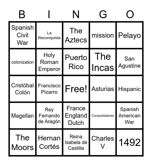 Making Connections with Spain Bingo Card