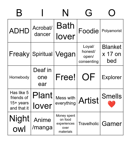 How similar are you to Brody Bingo Card