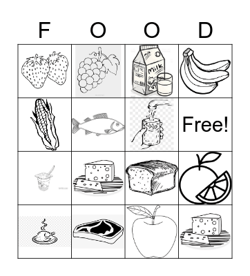 Food Bingo Card